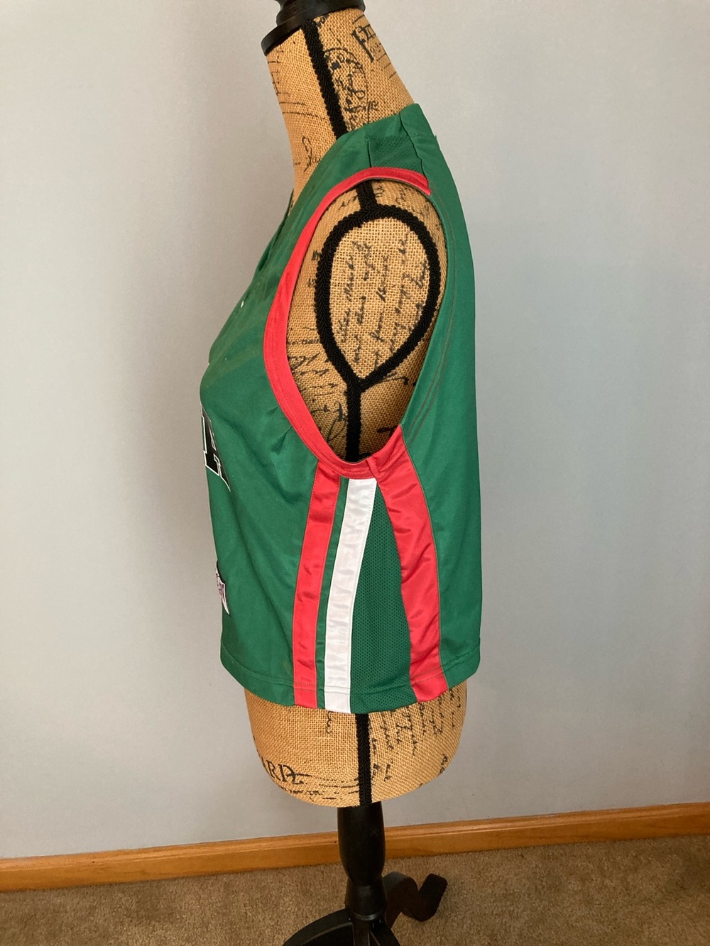 Jaded London Green Italia Crop Top Jersey with Red Trim - Picture 2 of 13
